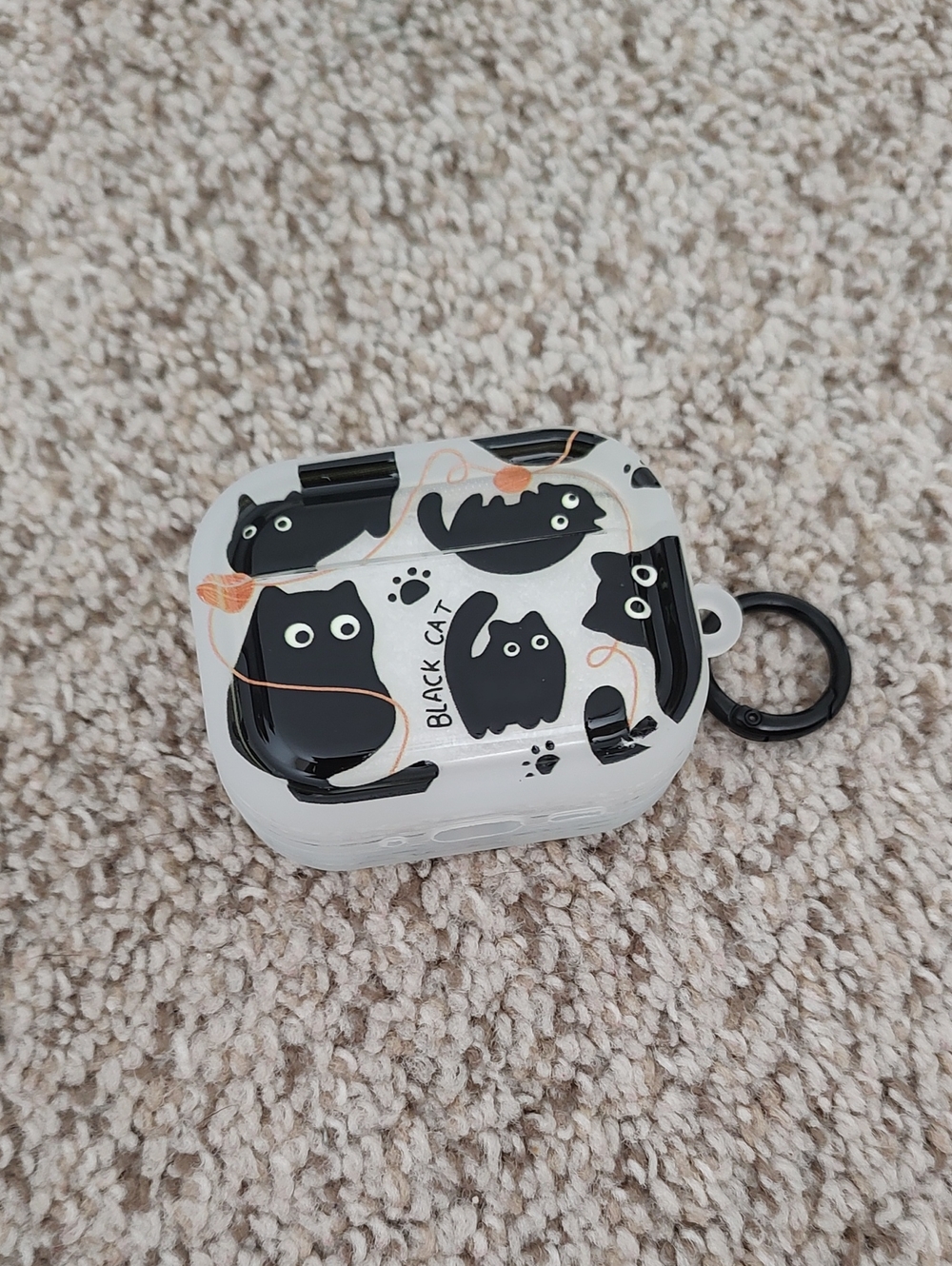 Cute Black Cat Pattern Airpods Pro3
